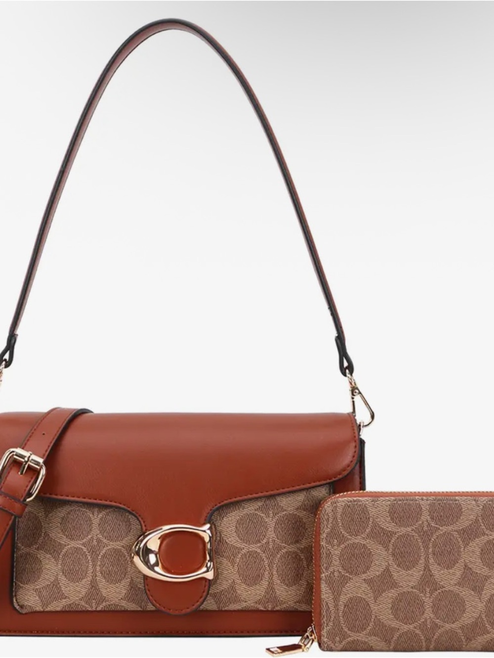 Trending Classic Fashion Signature Canvas Crossbody with Leather Flap in Brown